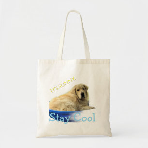 Eine lustige Tragetasche mit einem Golden Retrieve