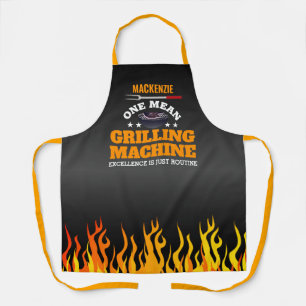Eine mächtige Grillmaschine - FLAMME AN SCHWARZ Schürze