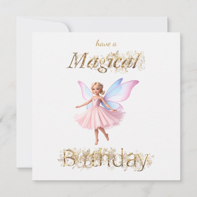 Eine magische Fee Magical Birthday Karte (Vorderseite)