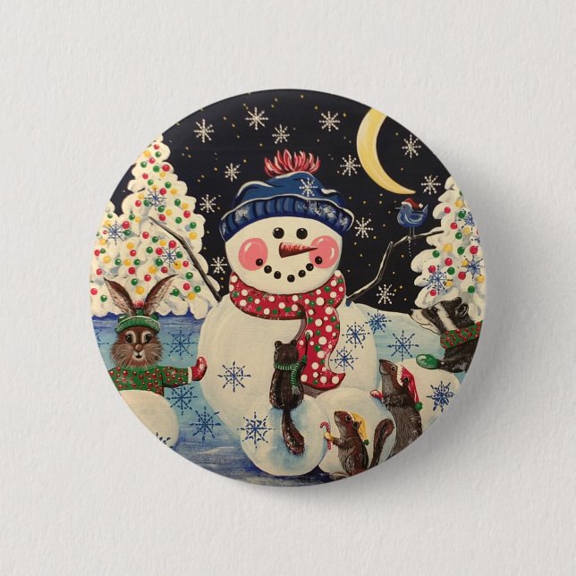 "Eine magische Nacht im Schnee" Button (Vorderseite)
