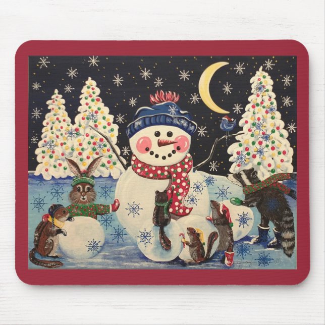 "Eine magische Nacht im Schnee" Mousepad (Vorne)