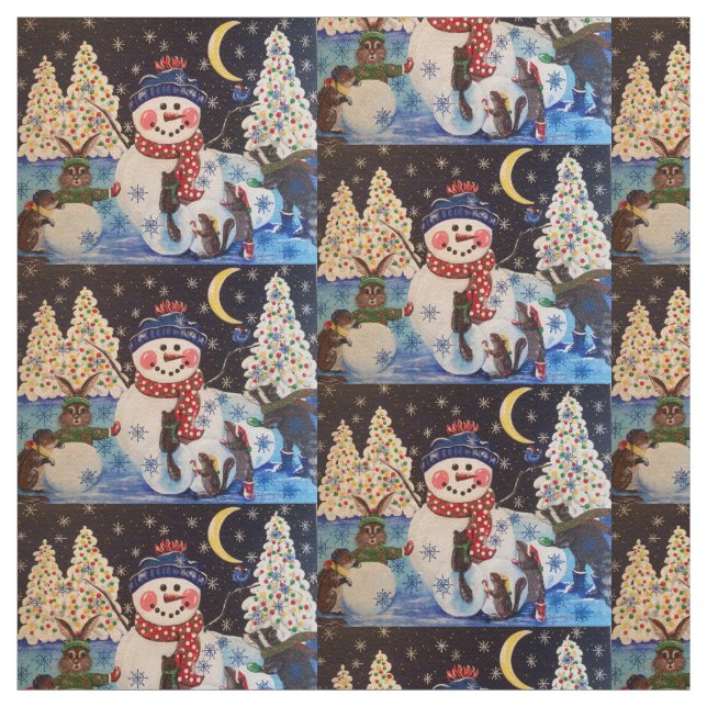 "Eine magische Nacht im Schnee" Stoff (Muster)