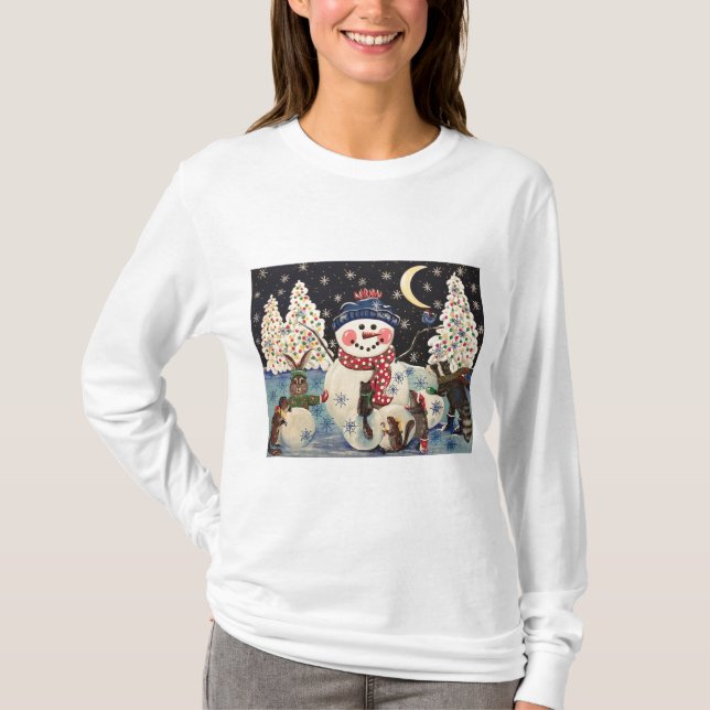 "Eine magische Nacht im Schnee" T-Shirt (Vorderseite)