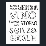 Eine Mahlzeit ohne Wein... Poster<br><div class="desc">Vergessen Sie nicht das alte italienische Sprichwort "Una cena senza vino e come un giorno senza sole",  ein Essen ohne Wein ist wie ein Tag ohne Sonne.</div>