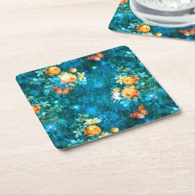 Eine Märchen im Design der Gartenreihe 11 Rechteckiger Pappuntersetzer (angewinkelt)