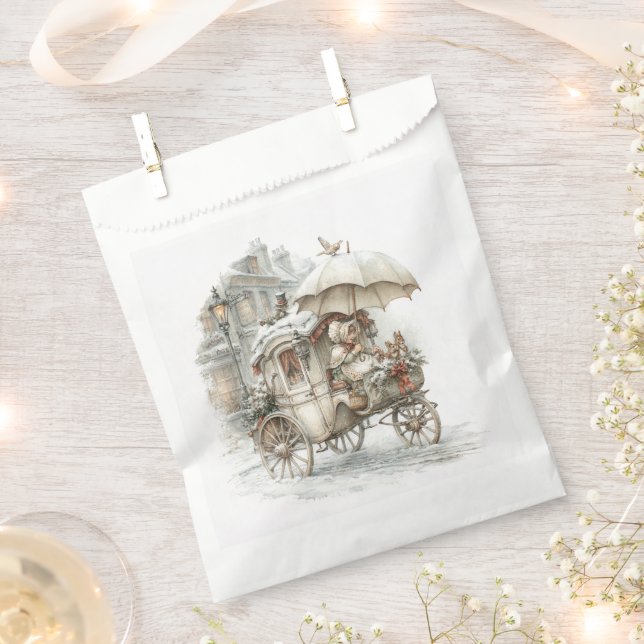 eine Märchenkutsche mit einem Mädchen auf einer Wi Geschenktütchen (Ausgeschnitten)