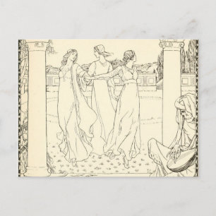 Eine Maske der Toten Florenz Vintage Postkarte