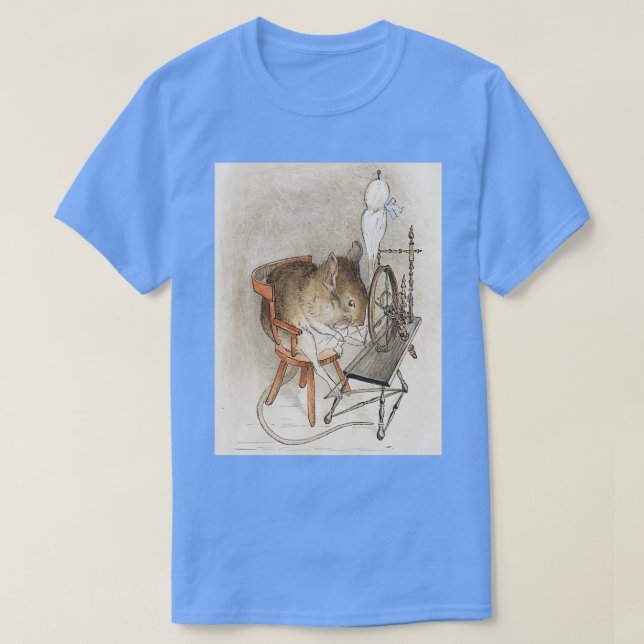 Eine Maus auf seinem Spinnrad von Beatrix Potter T-Shirt (Design vorne)