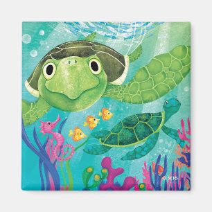 Eine Meeresschildkröte-Rettung Magnet