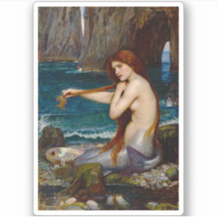 Eine Meerjungfrau, ca. 1900 von John Waterhouse Aufkleber