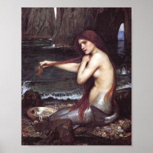Eine Meerjungfrau von J W Waterhouse, 1901 Decoupa Poster