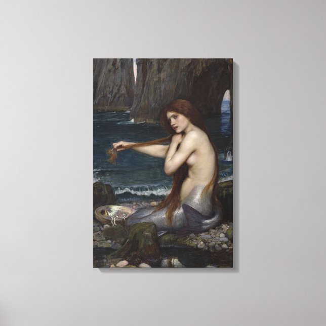 Eine Meerjungfrau von John William Waterhouse Leinwanddruck (Vorderseite)