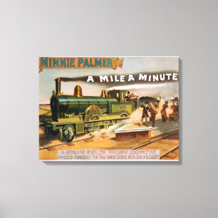 "Eine Meile pro Minute" Großes Lokomotiven-Zug-The Leinwanddruck
