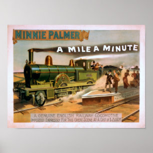 "Eine Meile pro Minute" Großes Lokomotiven-Zug-The Poster