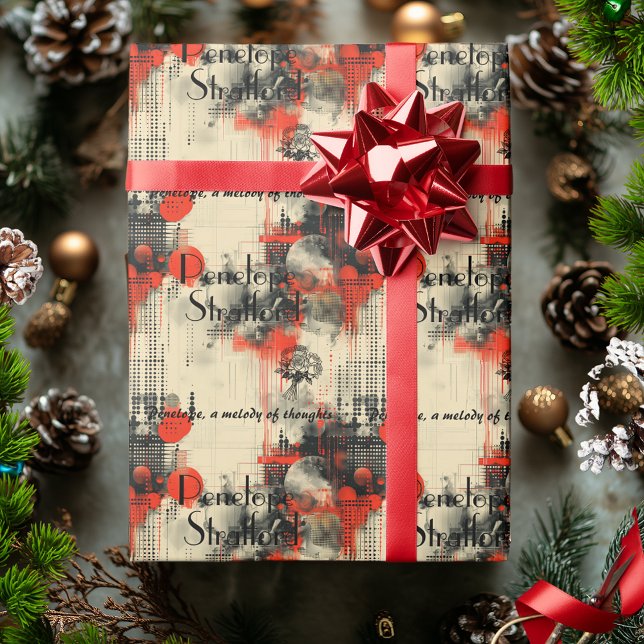 Eine Melodie der Gedanken in rot und schwarz Geschenkpapier (Von Creator hochgeladen)