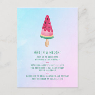 Eine Melonen-Eiscreme zum 1. Geburtstag Postkarte