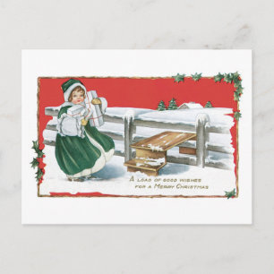 Eine Menge guter Wünsche für ein frohes Weihnachts Feiertagspostkarte
