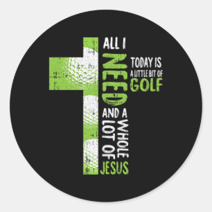 Eine Menge Jesus Golf Golfen Sportliebhaber Christ Runder Aufkleber