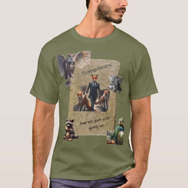 Eine Menge passiert Märchenwaldtiere T-Shirt (Vorderseite)