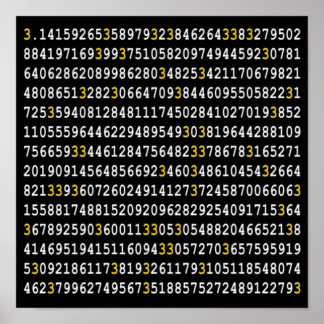 Eine Menge Pi Yellow 3 Poster (Vorne)