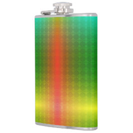 Eine metallische Flasche mit einem Farbverlauf von Flachmann