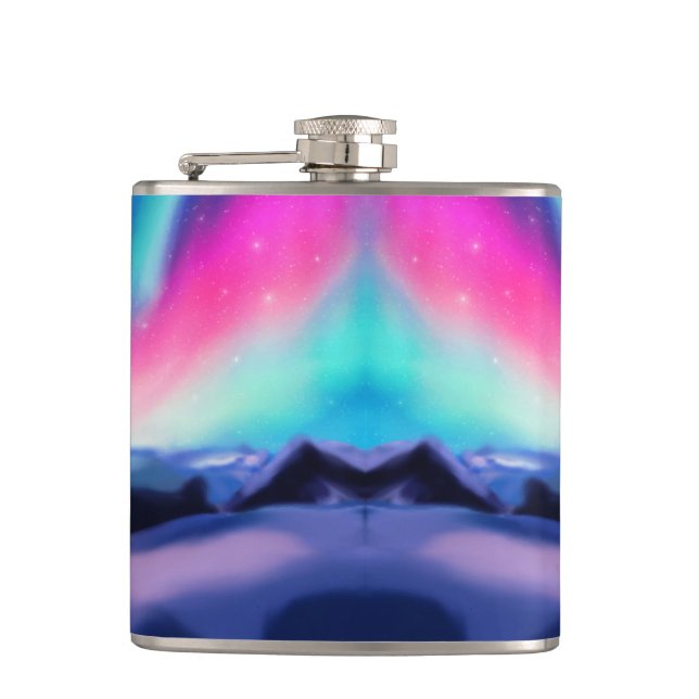 Eine Million Aurora Träume Flachmann (Vorderseite)