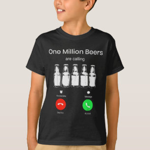 Eine Million Biergläser rufen an Telefonbildschirm T-Shirt