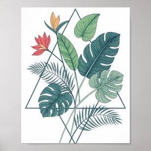 Eine minimalistische botanische Illustration Poster