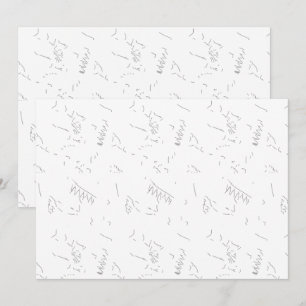 Eine minimalistische, weiße Linie Skizze zeigt ein Einladung