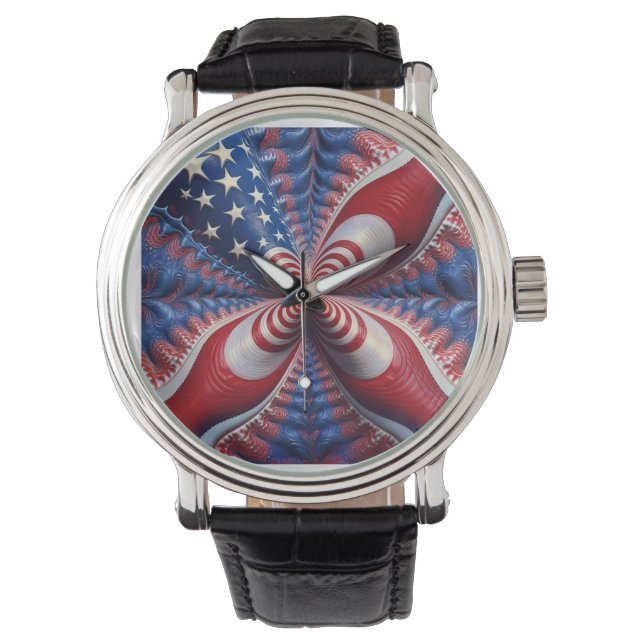 Eine Mischung aus amerikanischer Flagge und Frakta Armbanduhr (Vorderseite)