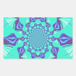 Eine Mischung aus Kaleidoskop und Mandala Art! Rechteckiger Aufkleber
