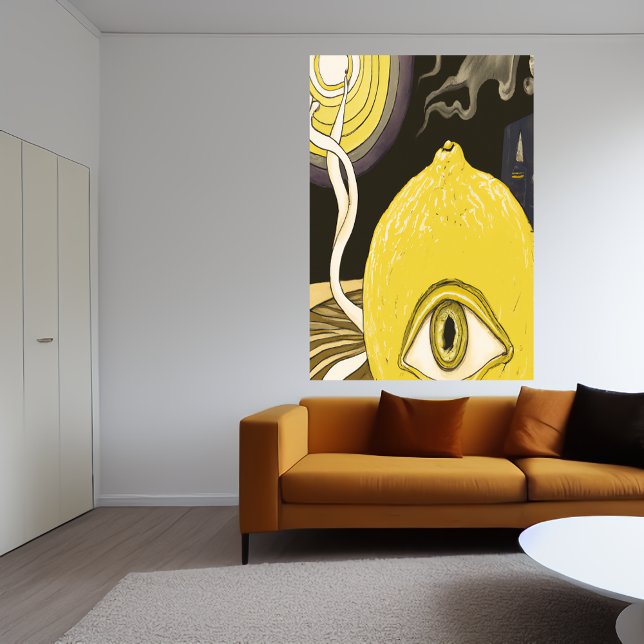 Eine mit Augen Lemon-Oberfläche | AI Art Poster (Von Creator hochgeladen)