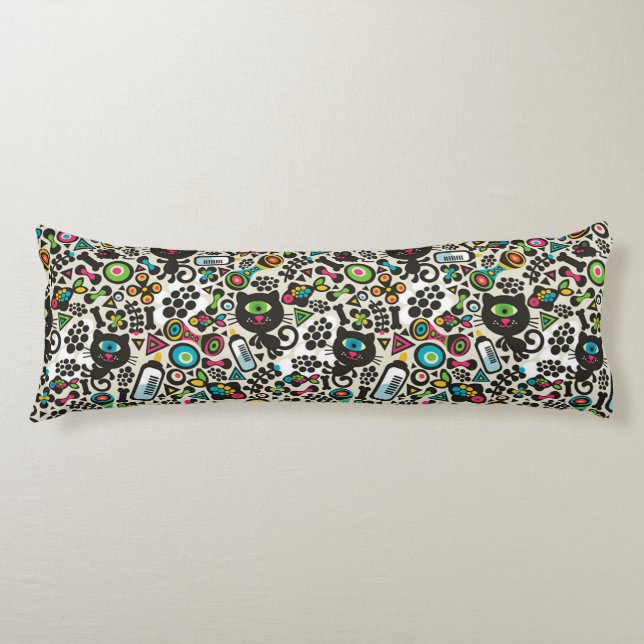 Eine Mit Augen schwarze Katze Seitenschläferkissen (Vorderseite)