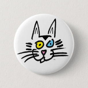 Eine mit blauen Augen Miezekatze Button