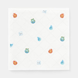 Eine mit den Elementen zum ersten Geburtstag Serviette