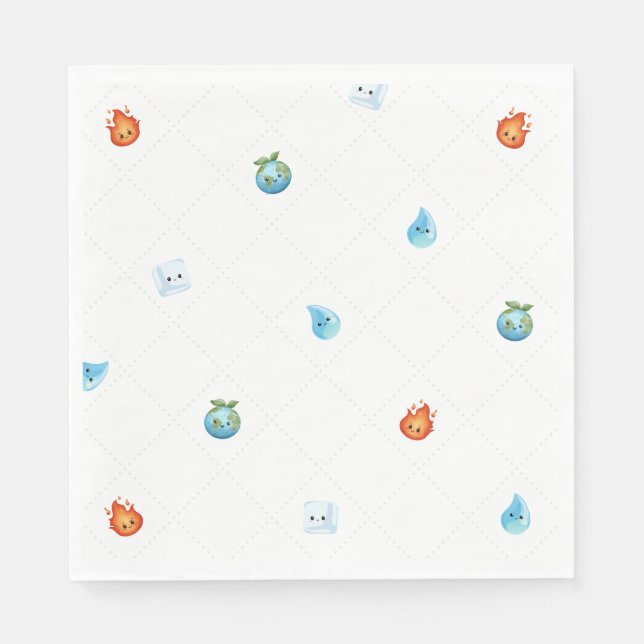 Eine mit den Elementen zum ersten Geburtstag Serviette (Vorderseite)