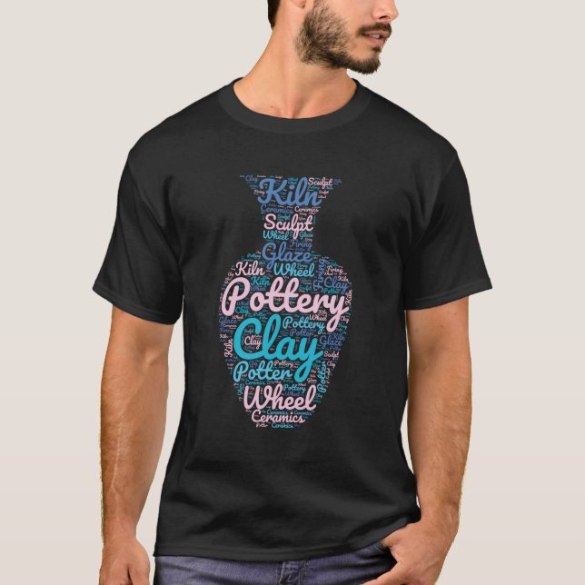 Eine mit Text gefüllte Twitterwolke mit Vase T-Shirt (Vorderseite)