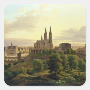 Eine mittelalterliche Stadt im Jahre 1830, 1830 Quadratischer Aufkleber