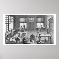 Eine Möbelgalerie in der Werkstatt, aus der "Enzyk