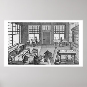 Eine Möbelgalerie in der Werkstatt, aus der "Enzyk Poster