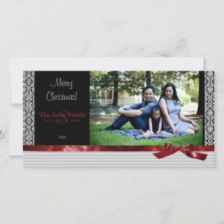 Eine moderne Damask Holiday Foto Card Feiertagskarte