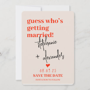Eine moderne Hochzeit speichern Sie die Dattelkart Save The Date