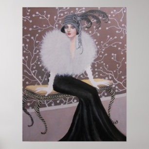 EINE MODERNE KUNST-DEKO-DAME POSTER