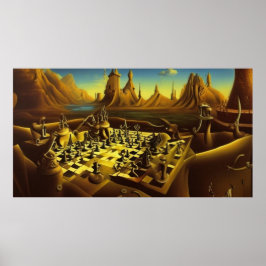 Eine moderne surrealistische abstrakte große Schac Poster