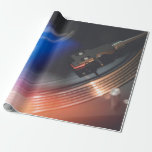 Eine moderne Turntable, um Musik auf der Audiodisk Geschenkpapier<br><div class="desc">Eine moderne Turntable,  um Musik auf der Audiodiskette abzuspielen. Hifi audiophile drehen Tisch Geräte abstrakt,  Album,  analog,  Audio,  Hintergrund,  schwarz,  Bokeh,  Weihnachten,  klassisch,  Closeup,  Club,  Decke,  Dekoration,  Disc,  Dj,  elektronisch,  Unterhaltung,  Ausstattung,  fi,  grün,  Vintag,  Retro,  Illustration</div>