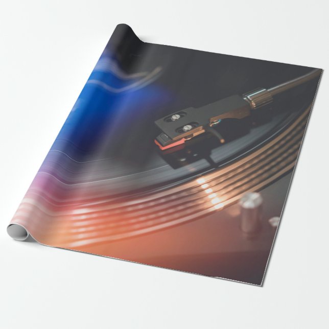 Eine moderne Turntable, um Musik auf der Audiodisk Geschenkpapier (Ungerollt)