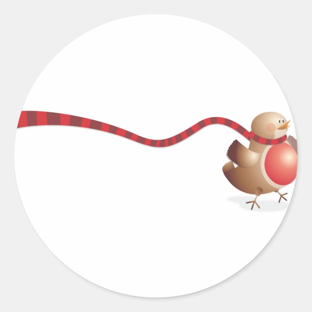 Eine moderne Version des Robin Red Breast Runder Aufkleber (Vorderseite)