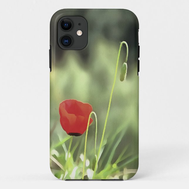 Eine Mohnmalerei künstlerischer Wildblume Case-Mate iPhone Hülle (Rückseite)