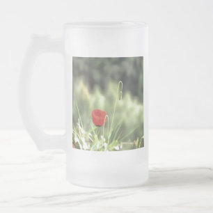 Eine Mohnmalerei künstlerischer Wildblume Mattglas Bierglas