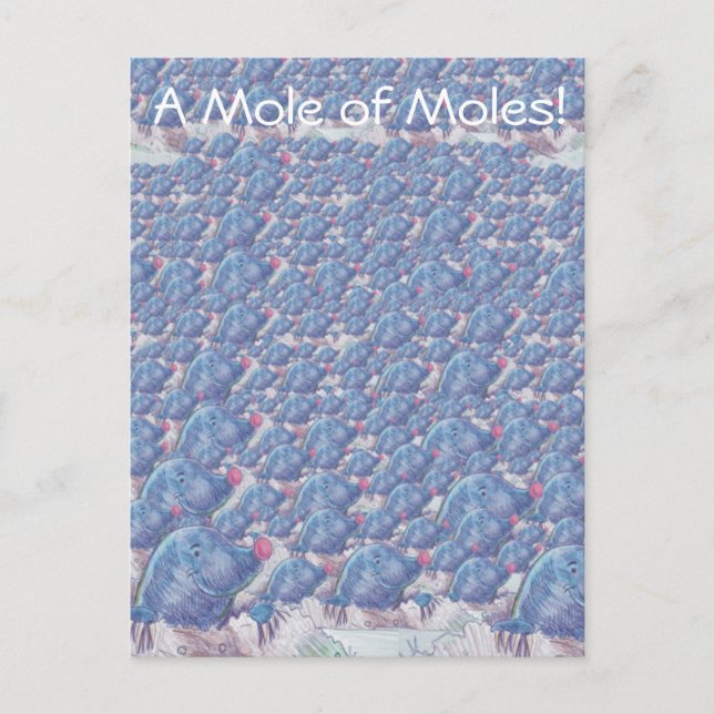 Eine Mole von Molen Cartoon Avogadro Konstante Postkarte (Vorderseite)